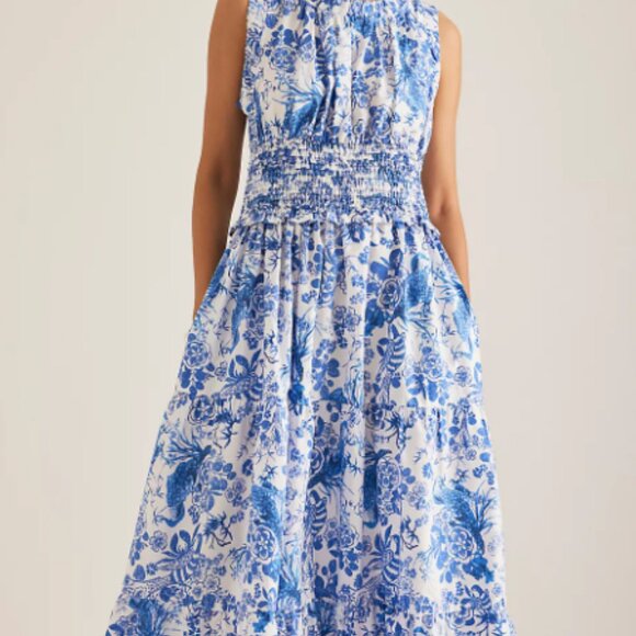 Anthropologie | NWT Sleeveless Poplin Smocked Midi Dress - Picture 2 of 4